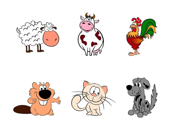 Animales de dibujos animados — Vector de stock