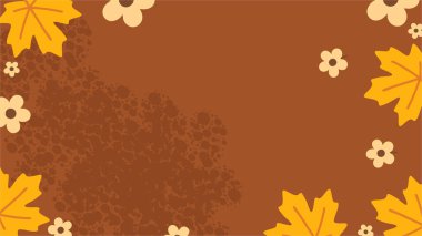 Sonbahar yaprağı ve çiçek tasarımı, sonbahar mevsimi sonbahar sezonu ve doğa temalı illüstrasyon