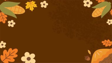 Yaprak ve meşe palamudu ile sonbahar sezonu arka planı