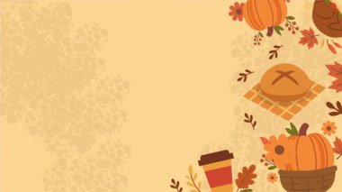 Mutlu Şükran Günü arka plan vektör çizimi tasarımı