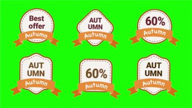 Sonbahar indirimi afişleri, etiketler, etiketler, etiketler.