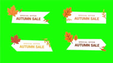 Sonbahar satış yaprakları. Vektör. 10 saniye.