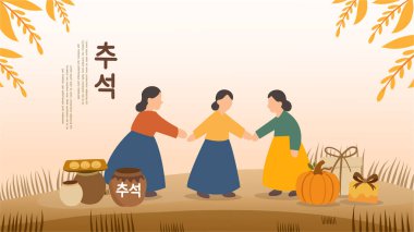 Chuseok Festival Tasarımı: Chuseok Günü için Kore süslemeleri