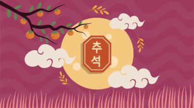 Chuseok törensel arkaplan canlandırma vektör biçimi