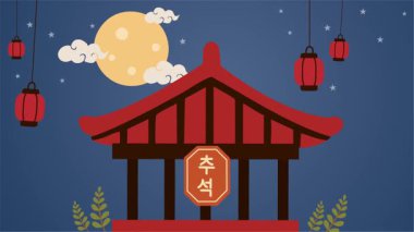 Chuseok törensel arkaplan canlandırma vektör biçimi