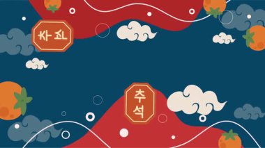 Chuseok törensel arkaplan canlandırma vektör biçimi