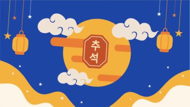 Chuseok törensel arkaplan canlandırma vektör biçimi