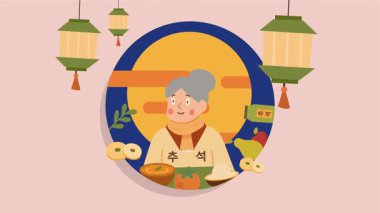 Chuseok törensel arkaplan canlandırma vektör biçimi