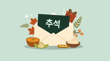 Chuseok törensel arkaplan canlandırma vektör biçimi