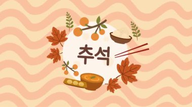 Chuseok törensel arkaplan canlandırma vektör biçimi
