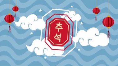 Chuseok törensel arkaplan canlandırma vektör biçimi