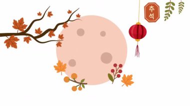 Chuseok törensel arkaplan canlandırma vektör biçimi