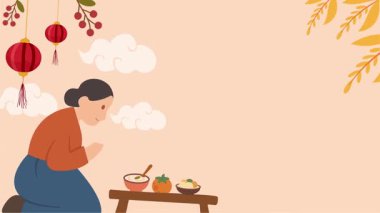 Chuseok törensel arkaplan canlandırma vektör biçimi