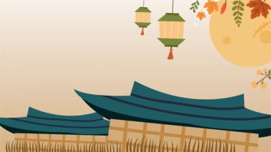 Chuseok törensel arkaplan canlandırma vektör biçimi