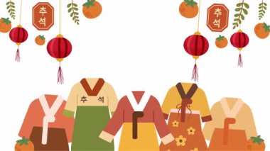 Chuseok törensel arkaplan canlandırma vektör biçimi