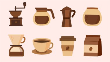 Kahve günü simgesi ve kahve ve içecek için vektör arkaplan tasarımı