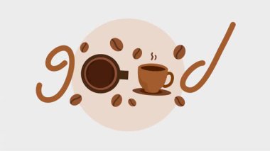 Kahve günü kutlamaları için düz tasarım vektör çizimi kahve fincanı, fasulye, latte sanatı ve posterler, sosyal medya ve dijital kampanyalar için mükemmel sıcak ve samimi bir atmosfer.