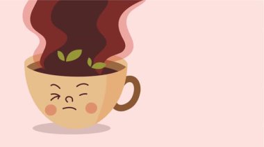 Kahve günü kutlamaları için düz tasarım vektör çizimi kahve fincanı, fasulye, latte sanatı ve posterler, sosyal medya ve dijital kampanyalar için mükemmel sıcak ve samimi bir atmosfer.