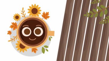 Kahve günü kutlamaları için düz tasarım vektör çizimi kahve fincanı, fasulye, latte sanatı ve posterler, sosyal medya ve dijital kampanyalar için mükemmel sıcak ve samimi bir atmosfer.