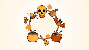 Cadılar bayramı sonbahar element vektör tasarımı