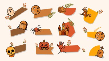 Cadılar bayramı sonbahar element vektör tasarımı