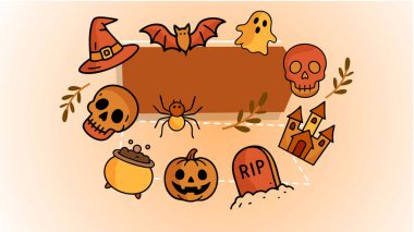 Cadılar bayramı sonbahar element vektör tasarımı