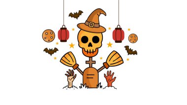 Cadılar bayramı sonbahar element vektör tasarımı