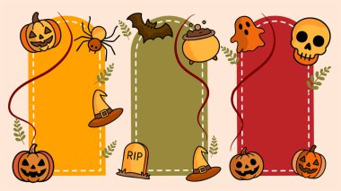 Cadılar bayramı sonbahar element vektör tasarımı