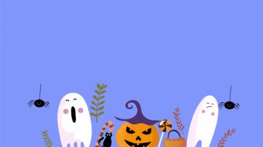 Cadılar Bayramınız Kutlu Olsun. Vektör düz çizim