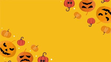 Fenerli Cadılar Bayramı kabağı. vektör illüstrasyonu