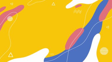 Renkli geometrik elementlerle soyut arkaplan. memphis tarzı