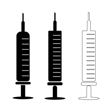 Şırınga simgesi. Şırınga vektör simgesi web için anahat çizimi