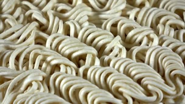 Dehydrated Ramen Noodles Close Spinning Video — Stock Video