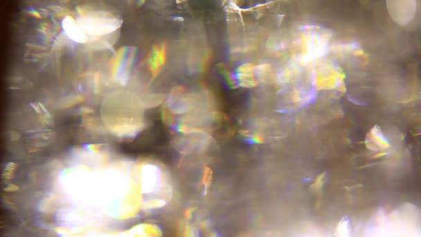 Cubos Hielo Burbujeantes Desenfocados Vaso Con Soda Transparente Poca Profundidad — Vídeo de stock