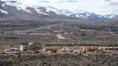 Reno Nevada üzerinde Lemmon vadisinde yeni konut geliştirme etrafında Inşaat ve zemin çalışmaları