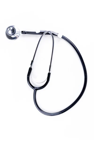 Stetoskop Czarnego Doktora Białym Tle — Zdjęcie stockowe