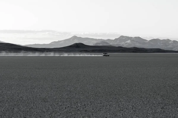 Dust trails from a cars path on the Black Rock desert