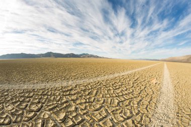 Siyah kaya çöl playa boyunca çalışan lastik parçaları
