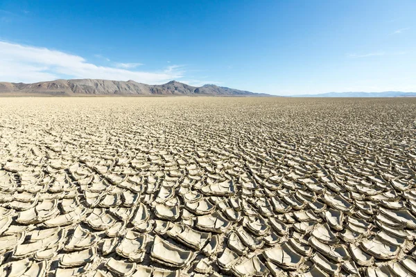 Textura Lama Playa Rachada Que Leva Montanhas Deserto Black Rock — Fotografia de Stock