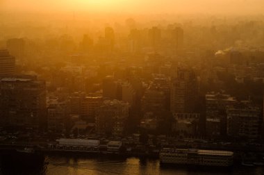 Cairo akşam televizyon kulesinden havadan görünümü