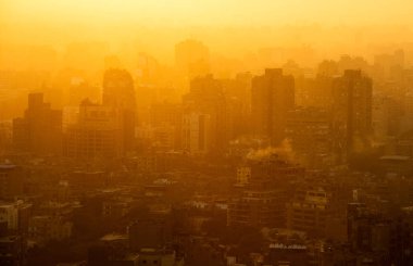 Cairo akşam televizyon kulesinden havadan görünümü