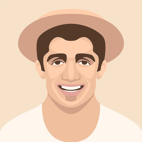 Menschlicher Kopf Lächelnd Gesicht Avatare Vektor Illustration Flachen Stil — Stockvektor