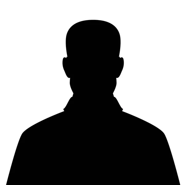 Avatars Tête Humaine Illustration Vectorielle Silhouette Noire Face Avant — Image vectorielle