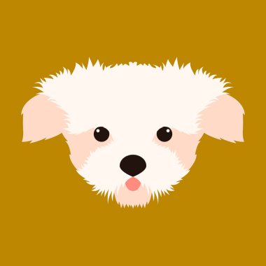köpek yüz vektör çizim düz stil ön yüzü