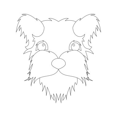  tüylü köpek küçük yüz vektör çizim boyama