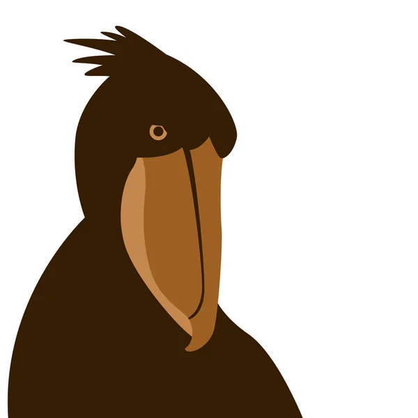 African shoebill bird face vector illustration flat — Stock Vector