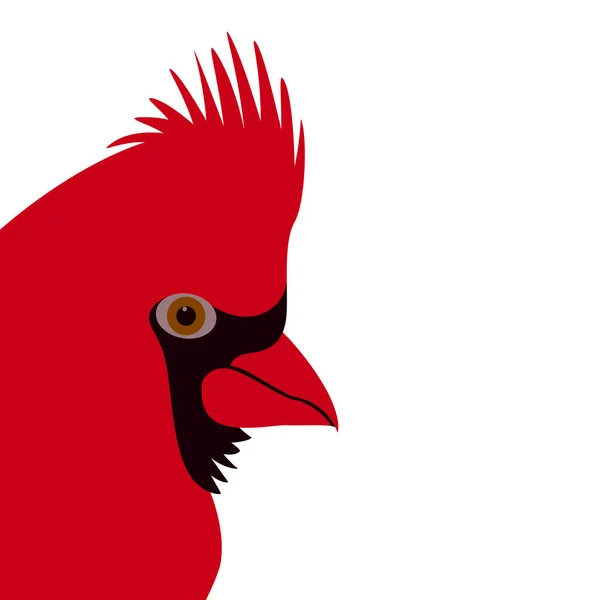 Cardinal ave cara vector ilustración plano estilo perfil — Archivo Imágenes Vectoriales