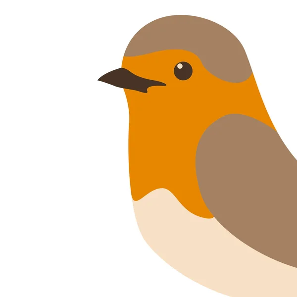 Robin kuş kafa vektör çizim düz stil profili — Stok Vektör