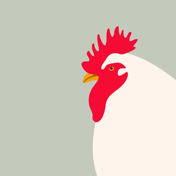 Illustration vectorielle tête de coq profil de style plat — Image vectorielle