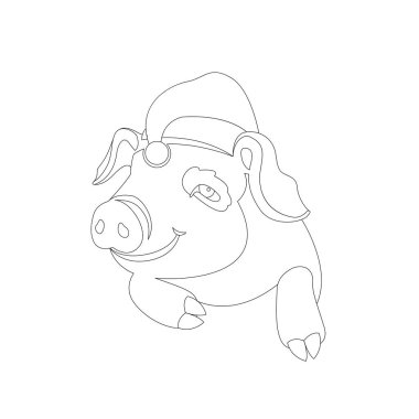 vektör çizim çizim için ön boyama domuz  